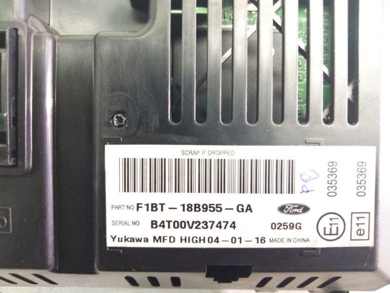 Recambio de pantalla multifuncion para ford ecosport titanium referencia OEM IAM F1BT18B955GA  