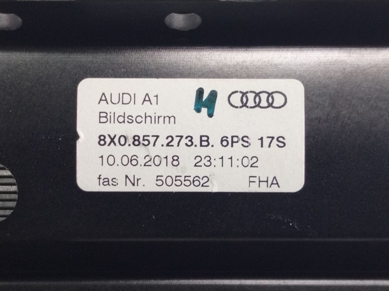 Recambio de pantalla multifuncion para audi a1 (8xk) 1.0 tfsi referencia OEM IAM 8X0857273B  
