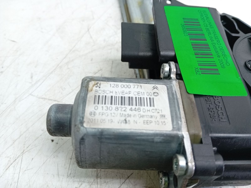 Recambio de elevalunas trasero derecho para citroen c5 berlina exclusive referencia OEM IAM 0130822446  
