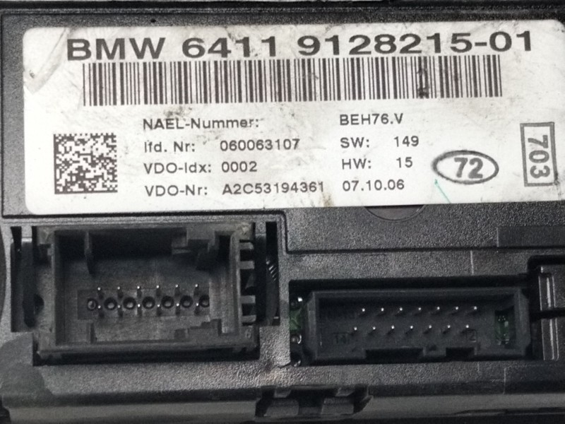 Recambio de mando calefaccion / aire acondicionado para bmw serie 1 berlina (e81/e87) 120d referencia OEM IAM 9128215  