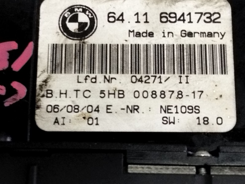 Recambio de mando climatizador para bmw serie 3 berlina (e46) 318d referencia OEM IAM 6941732  