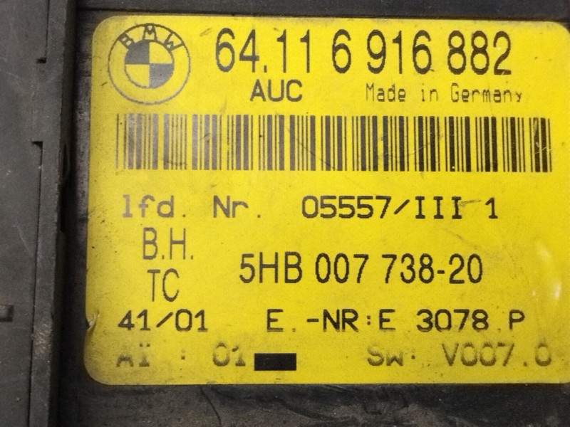 Recambio de mando climatizador para bmw serie 3 berlina (e46) 320d referencia OEM IAM 6916882  