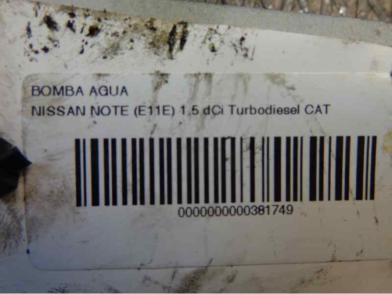 Recambio de bomba agua para nissan note (e11e) 1.5 dci turbodiesel cat referencia OEM IAM K9K400  