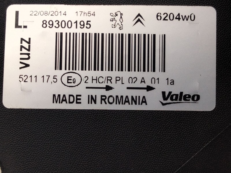 Recambio de faro izquierdo para citroen xsara picasso 1.6 hdi cat (9hy / dv6ted4) referencia OEM IAM 89300195 6204.WO 