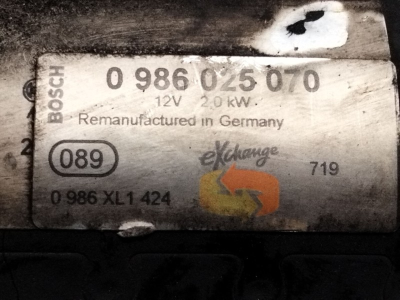 Recambio de motor arranque para seat toledo (kg3) 1.6 tdi referencia OEM IAM 0986025070  