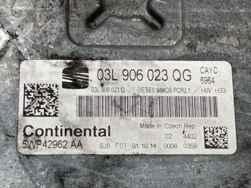 Recambio de centralita motor uce para seat toledo (kg3) 1.6 tdi referencia OEM IAM 03L906023QG  