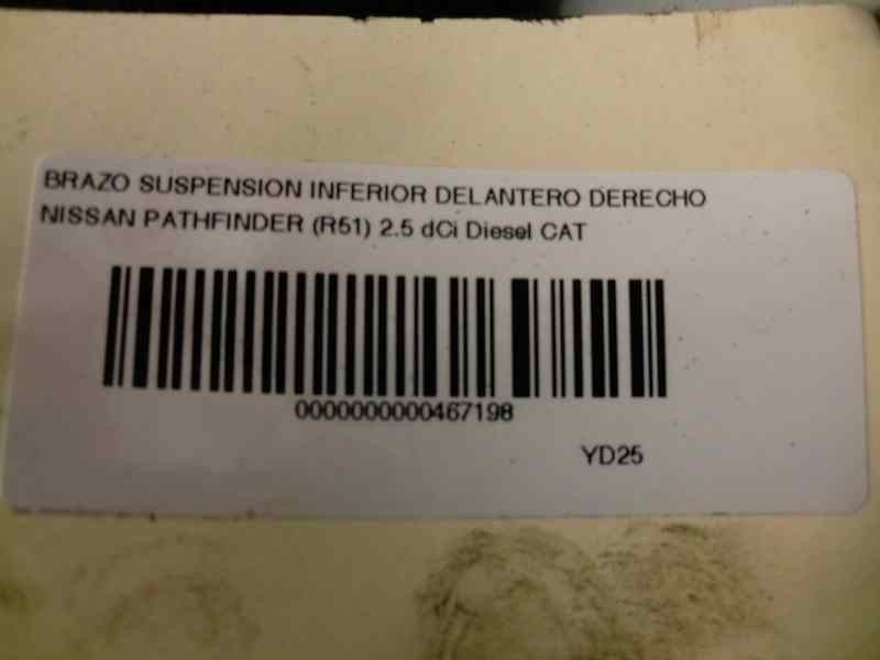 Recambio de brazo suspension inferior delantero derecho para nissan pathfinder (r51) 2.5 dci diesel cat referencia OEM IAM   