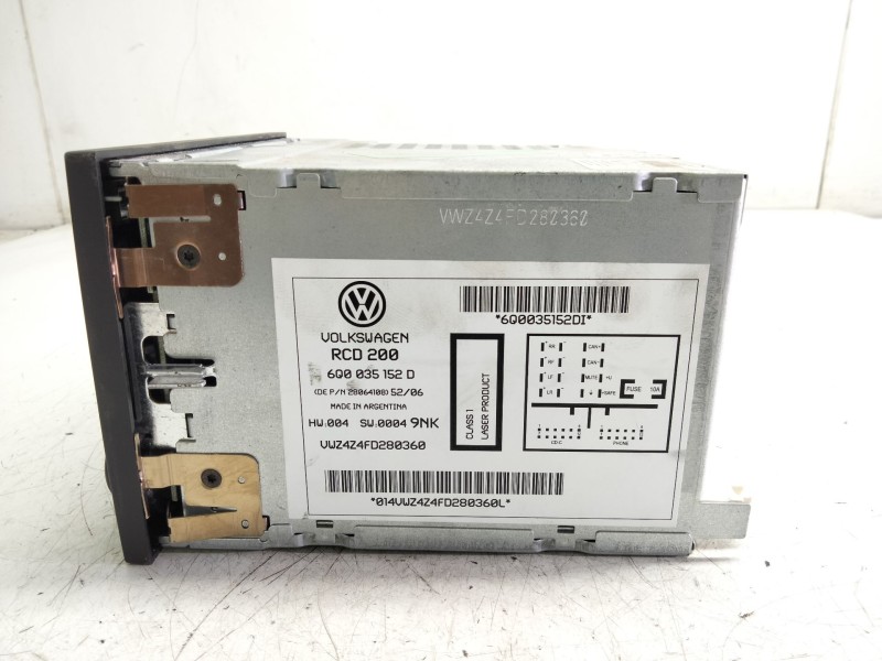 Recambio de sistema audio / radio cd para volkswagen polo (9n3) highline referencia OEM IAM 6Q0035152D  