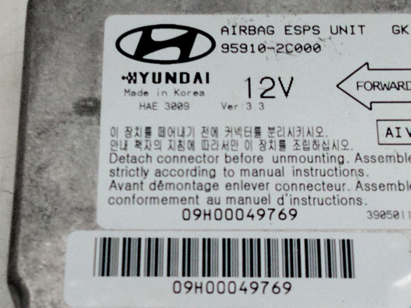 Recambio de centralita airbag para hyundai santa fe (sm) 2.0 crdi cat referencia OEM IAM 959102C000  