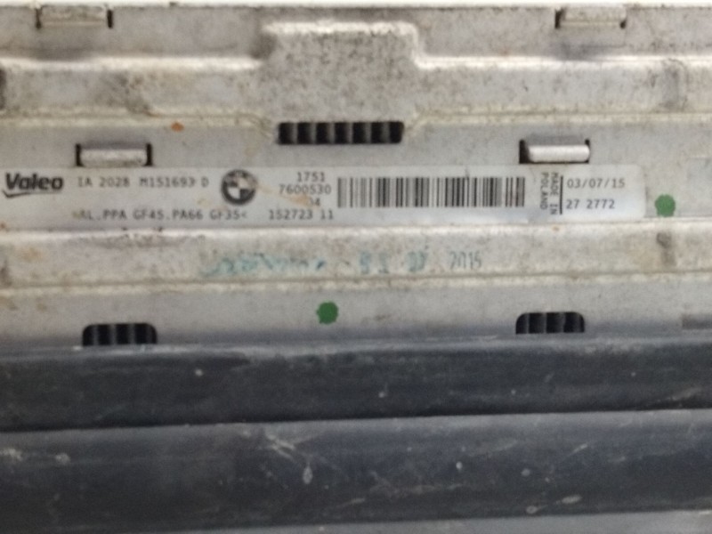 Recambio de intercooler para bmw serie 1 lim. (f20/f21) referencia OEM IAM 760053004  