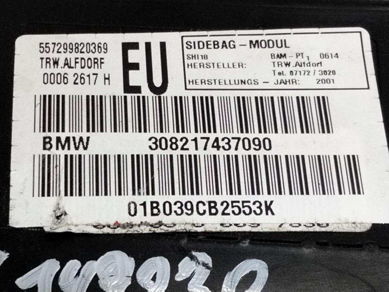 Recambio de airbag lateral delantero izquierdo para bmw serie 3 berlina (e46) 320d referencia OEM IAM 308227437090  