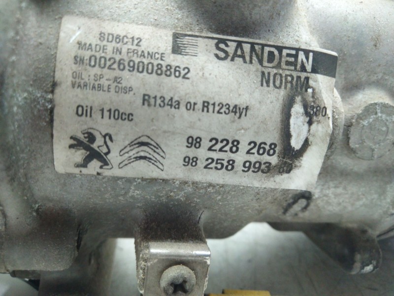 Recambio de compresor aire acondicionado para peugeot 308 access referencia OEM IAM 98238268  