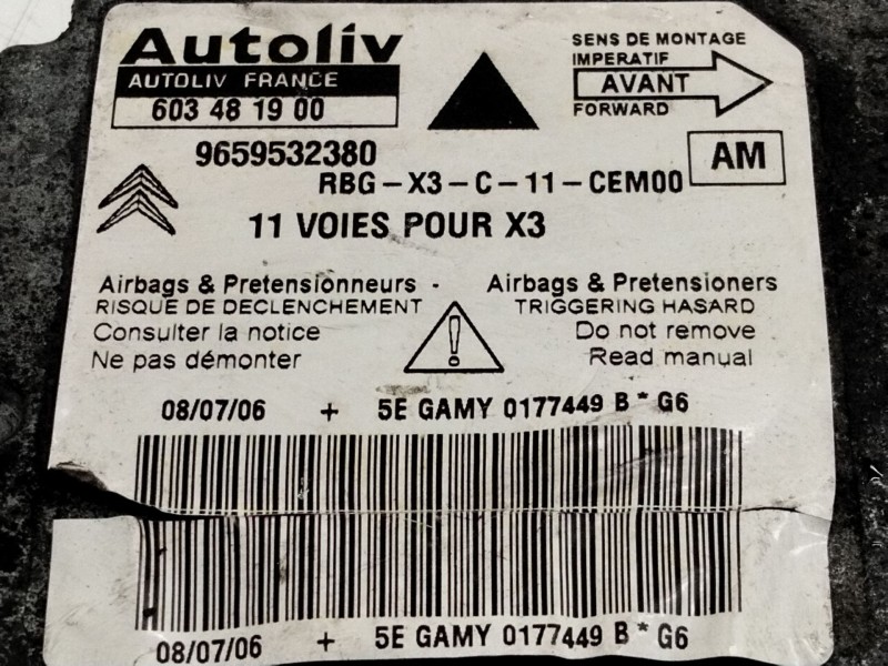 Recambio de centralita airbag para citroen c5 berlina exclusive referencia OEM IAM   