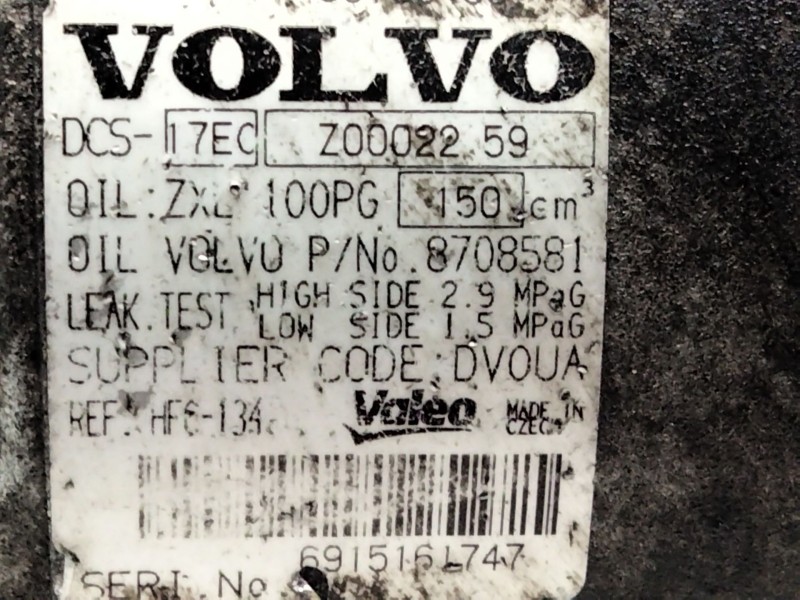 Recambio de compresor aire acondicionado para volvo s80 berlina d5 momentum referencia OEM IAM 307804591  