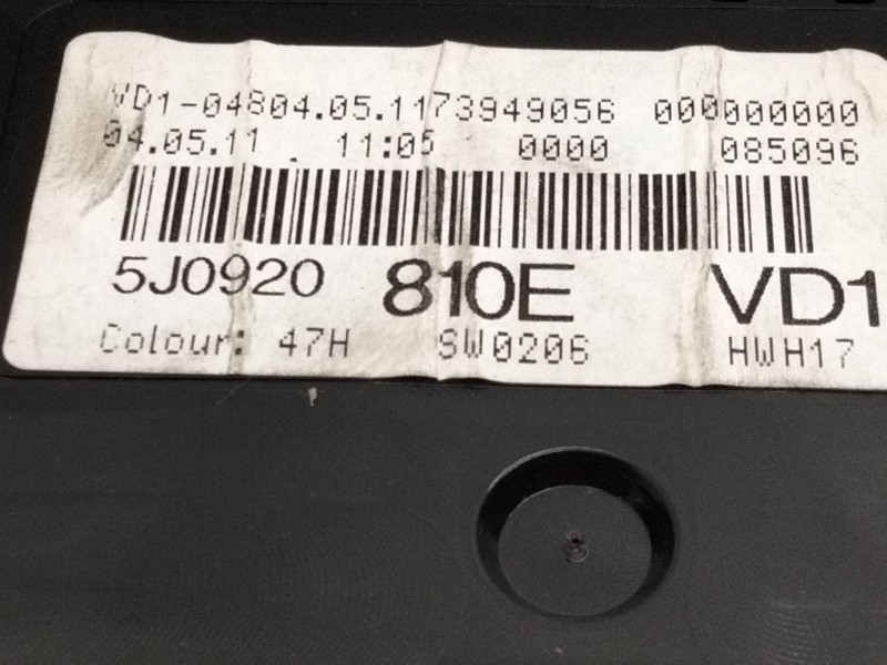 Recambio de cuadro instrumentos para skoda fabia (5j2 ) 1.2 referencia OEM IAM 5J0920810E  