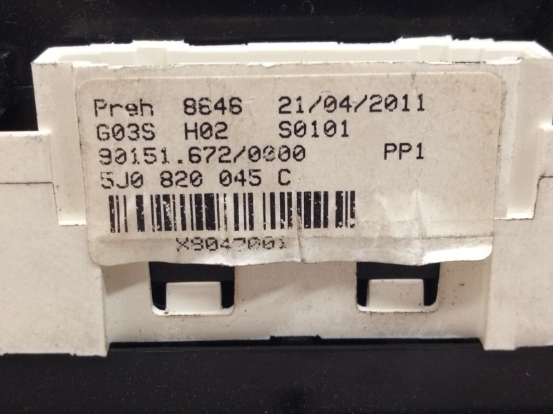 Recambio de mando calefaccion / aire acondicionado para skoda fabia (5j2 ) 1.2 referencia OEM IAM 5J0820045C  