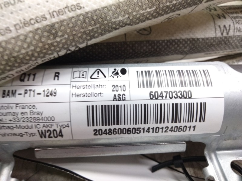 Recambio de airbag cortina delantero derecho para mercedes clase c (w204) berlina c 220 cdi blueefficiency (204.002) referencia 