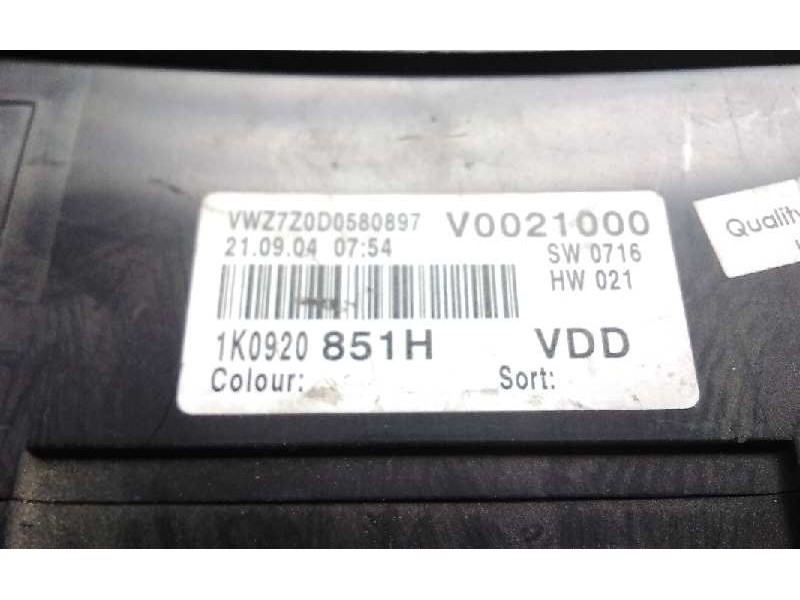 Recambio de cuadro instrumentos para volkswagen golf v berlina (1k1) trendline referencia OEM IAM 1K0920851H  