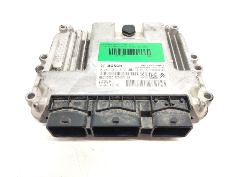 Recambio de centralita motor uce para citroen berlingo 1.6 16v hdi referencia OEM IAM 9664843780 0281013872 