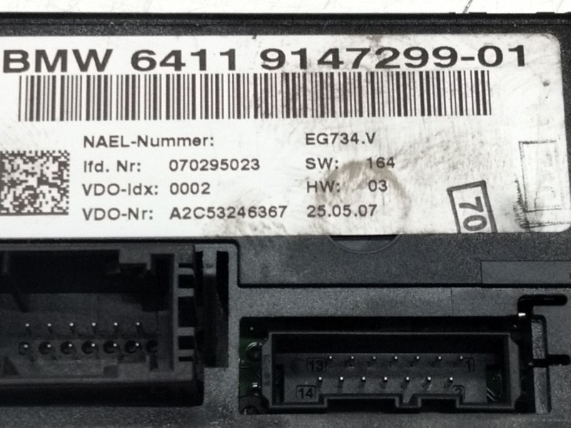 Recambio de mando calefaccion / aire acondicionado para bmw serie 3 berlina (e90) 3.0 turbodiesel cat referencia OEM IAM 9147299