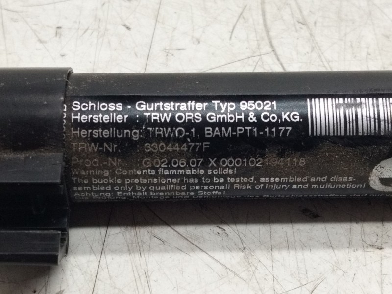 Recambio de pretensor delantero airbag derecho para bmw serie 3 berlina (e90) 3.0 turbodiesel cat referencia OEM IAM 33044477F  