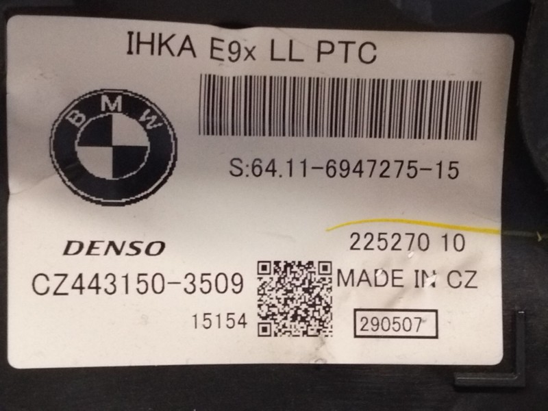 Recambio de calefaccion entera normal para bmw serie 3 berlina (e90) 3.0 turbodiesel cat referencia OEM IAM 694727515  