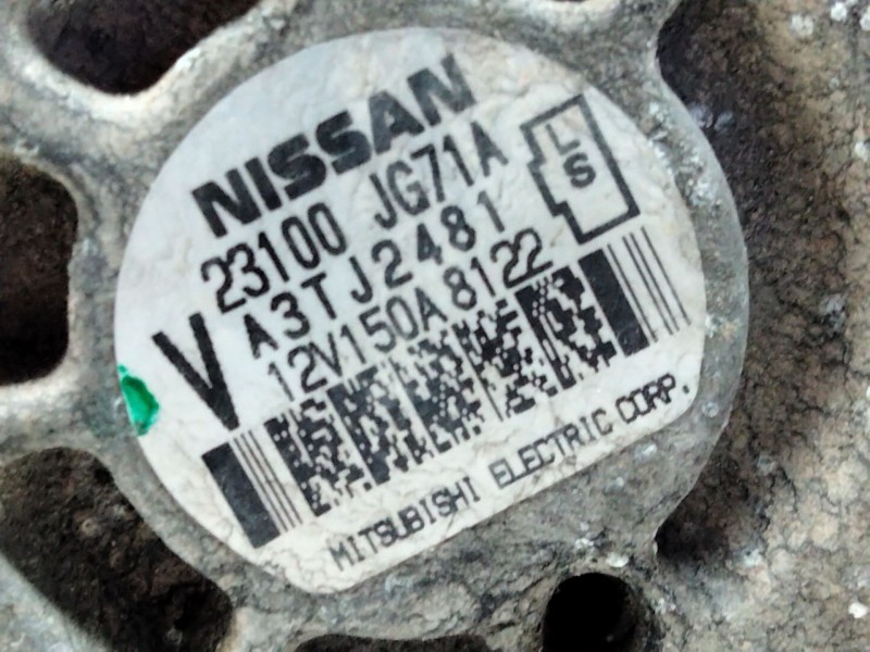 Recambio de alternador para nissan qashqai+2 (jj10) 2.0 dci turbodiesel cat referencia OEM IAM   