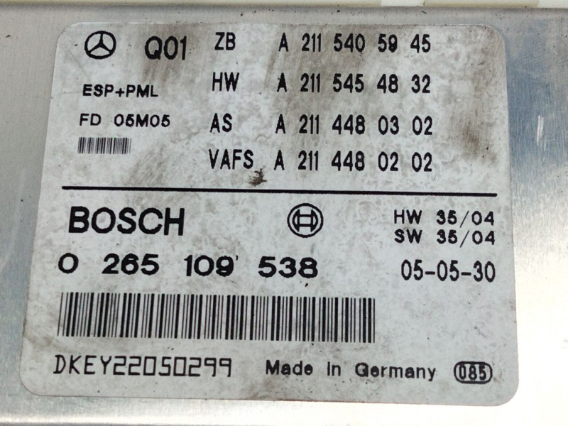 Recambio de unidad control para mercedes clase e (w211) berlina e 320 cdi (211.022) referencia OEM IAM A2115405945  