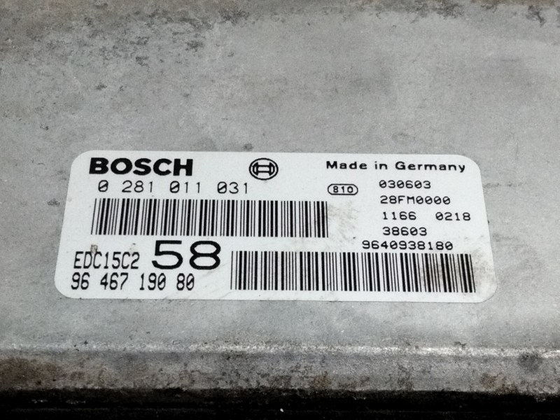 Recambio de centralita motor uce para fiat ulysse (121) 2.0 jtd cat referencia OEM IAM 9646719080 0281011031 
