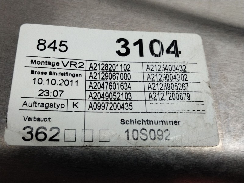 Recambio de elevalunas delantero derecho para mercedes clase e (w212) lim. referencia OEM IAM A2128201102  