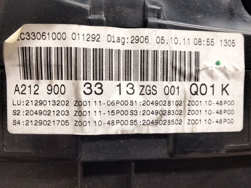 Recambio de cuadro instrumentos para mercedes clase e (w212) lim. referencia OEM IAM A2129003313  
