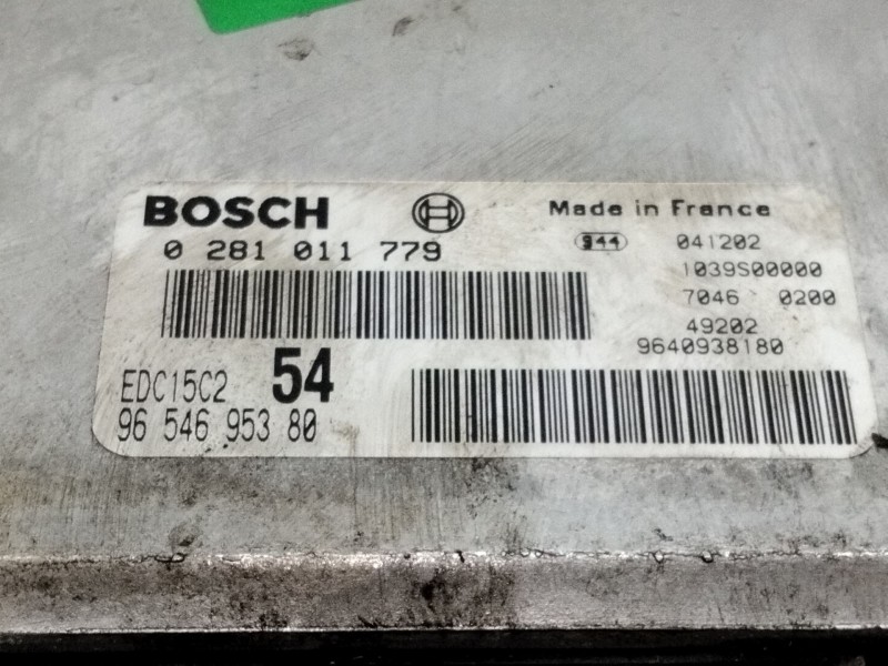 Recambio de centralita motor uce para citroën c8 2.2 hdi fap cat (4hw) referencia OEM IAM 9654695380 0281011779 