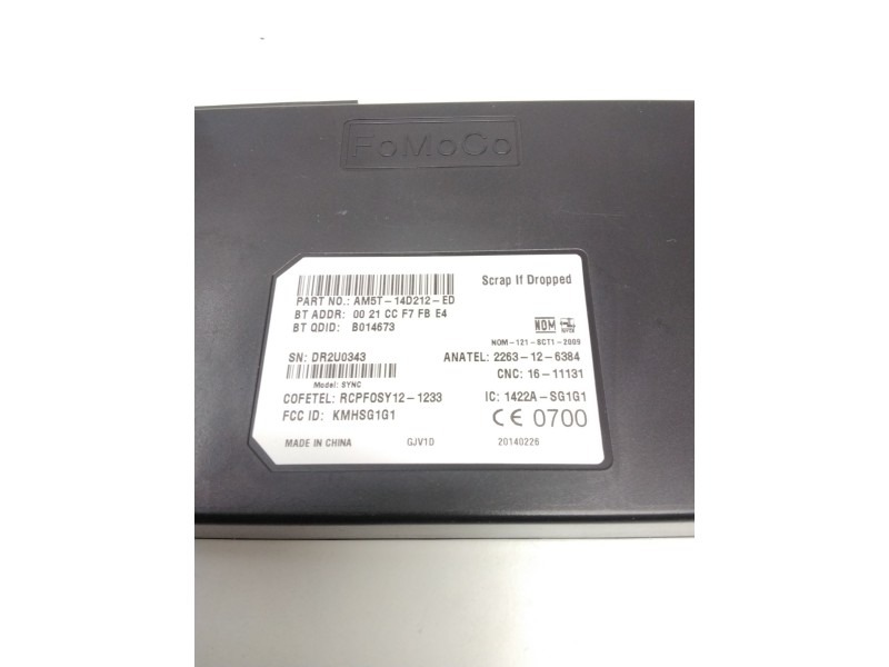 Recambio de modulo electronico bluetooth para ford focus turn. (cb8) 1.6 tdci cat referencia OEM IAM AM5T14D212ED 0021CCF7FBE4 F