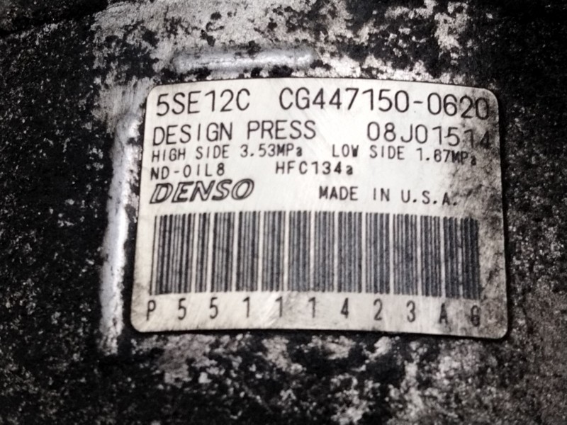 Recambio de compresor aire acondicionado para dodge avenger referencia OEM IAM CG4471500620  