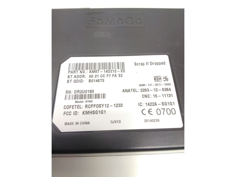 Recambio de modulo electronico bluetooth para ford focus turn. (cb8) 1.6 tdci cat referencia OEM IAM AM5T14D212ED 0021CCF7FAE2 F