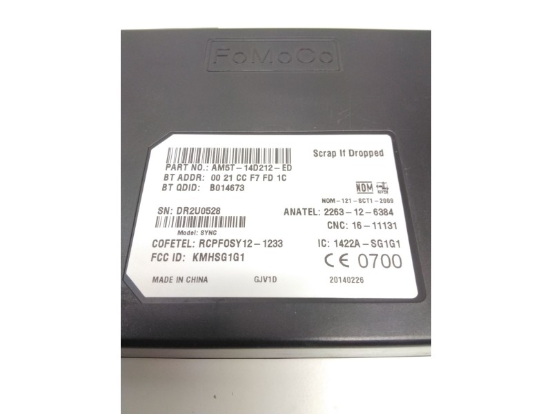 Recambio de modulo electronico bluetooth para ford focus turn. (cb8) 1.6 tdci cat referencia OEM IAM AM5T14D212ED 0021CCF7FD1C F