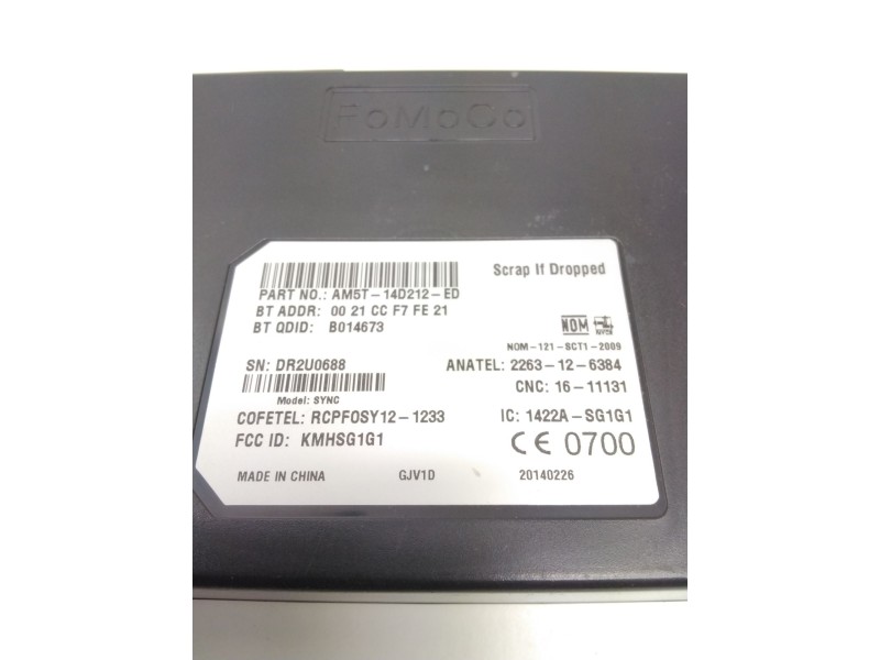 Recambio de modulo electronico bluetooth para ford focus turn. (cb8) 1.6 tdci cat referencia OEM IAM AM5T14D212ED 0021CCF7FE21 F