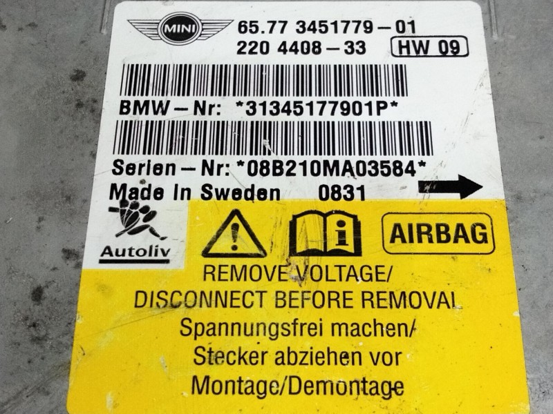 Recambio de centralita airbag para mini mini (r56) cooper d referencia OEM IAM 345177901  