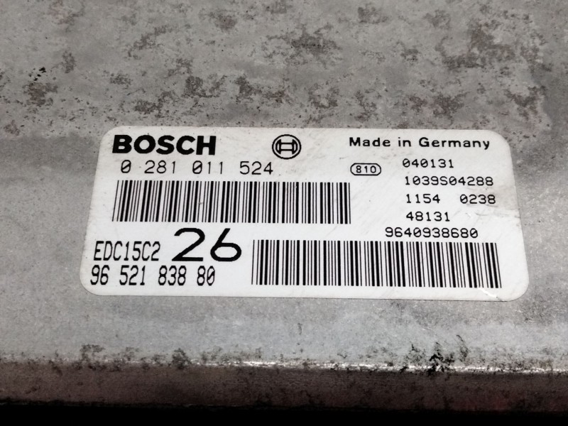 Recambio de centralita motor uce para citroën c5 i (dc_) 2.0 hdi (dcrhzb, dcrhze) referencia OEM IAM 9656183880 0281011524 