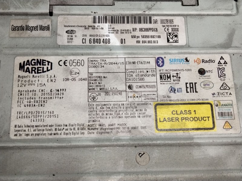 Recambio de sistema audio / radio cd para bmw serie 2 gran tourer (f46) referencia OEM IAM 684040801  