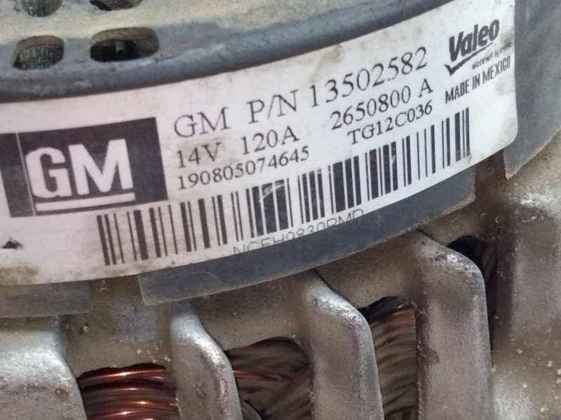 Recambio de alternador para opel insignia a (g09) 2.0 cdti (68) referencia OEM IAM 13502582  