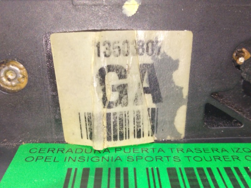 Recambio de cerradura puerta trasera izquierda para opel insignia sports tourer cosmo referencia OEM IAM 13503807  