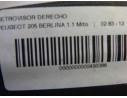 Recambio de retrovisor derecho para peugeot 205 berlina 1.1 mito referencia OEM IAM 814856   RETROVISOR DERECHO 814856