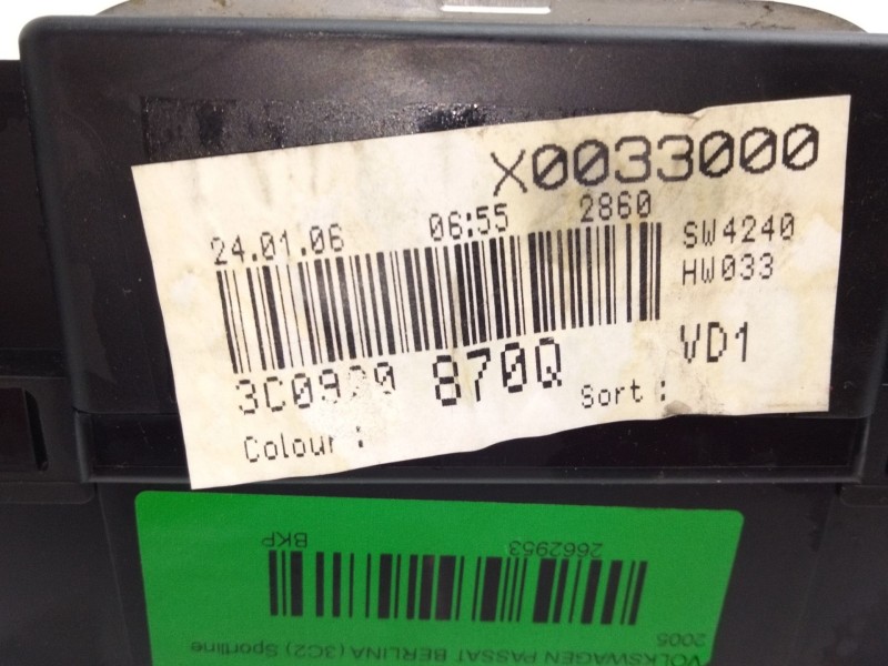 Recambio de cuadro instrumentos para volkswagen passat berlina (3c2) sportline referencia OEM IAM 3C0900870Q  