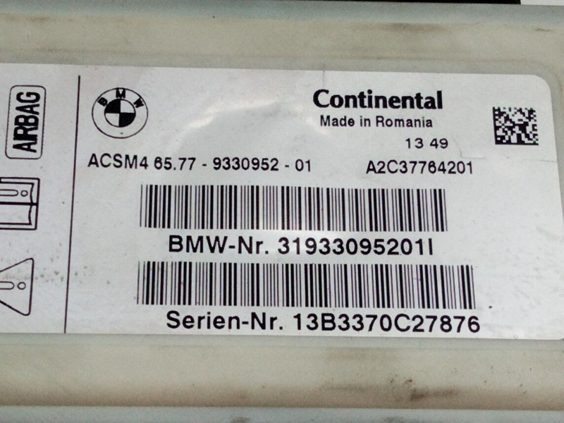Recambio de centralita airbag para bmw serie 5 lim. (f10) 520d referencia OEM IAM 933095201  
