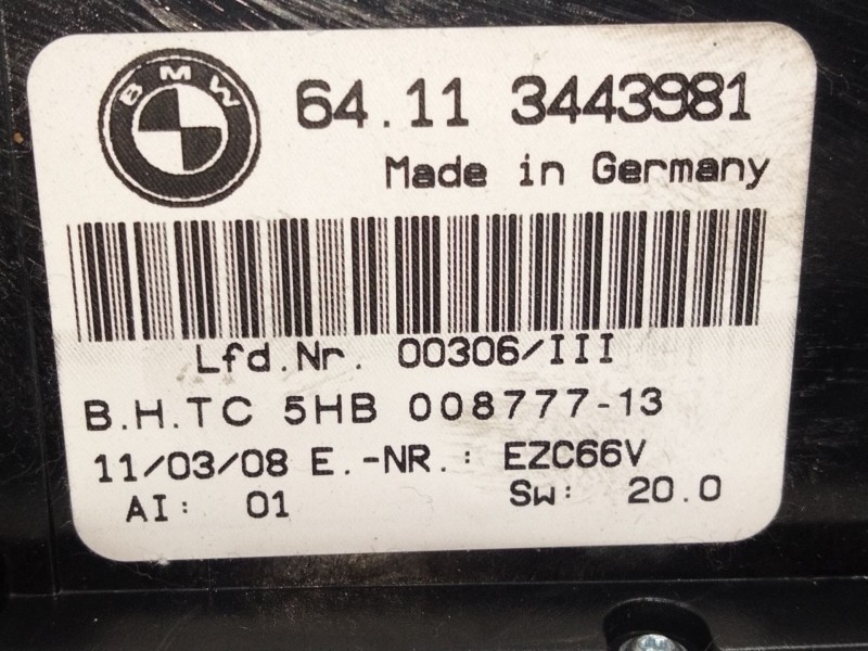 Recambio de mando calefaccion / aire acondicionado para bmw x3 (e83) 2.0 turbodiesel cat referencia OEM IAM 3443981  
