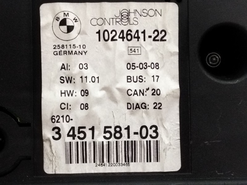 Recambio de cuadro instrumentos para bmw x3 (e83) 2.0 turbodiesel cat referencia OEM IAM 345158103  