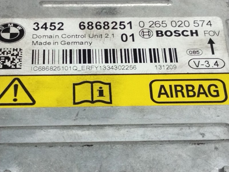 Recambio de centralita airbag para bmw serie 5 lim. (f10) 520d referencia OEM IAM 6868251 0265020574 