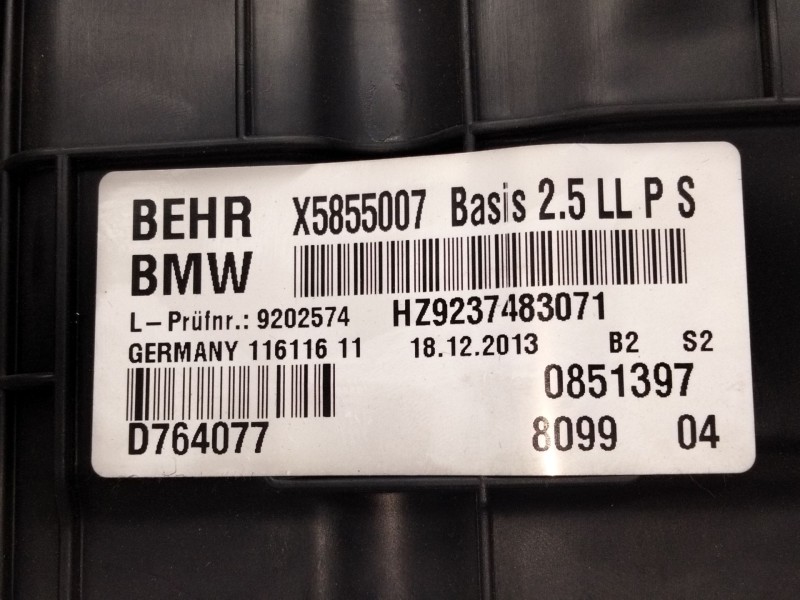 Recambio de calefaccion entera normal para bmw serie 5 lim. (f10) 520d referencia OEM IAM X5855007  