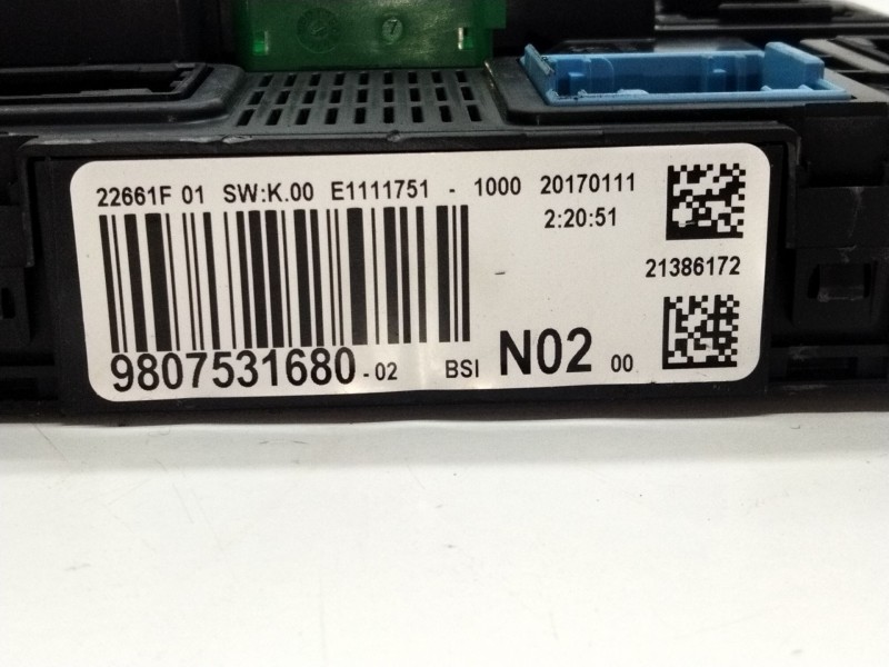 Recambio de caja reles para citroën c4 cactus feel referencia OEM IAM 9807531680  